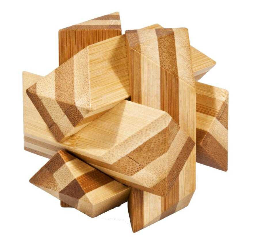 Joc logic IQ din lemn bambus Angular Knot