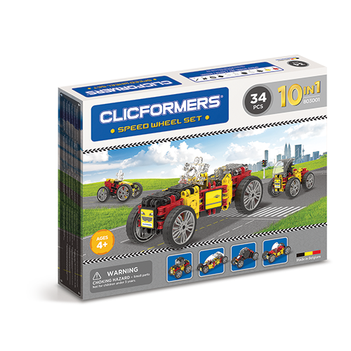 Set de construit Clicformers- Masini de viteza, set 34 piese