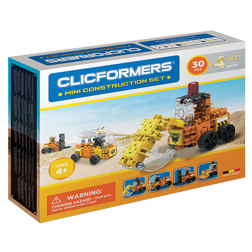 Set de construit Clicformers- Mini set cu vehicule de santier