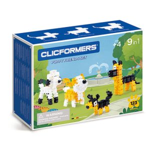 Set de construit Clicformers – Catei prietenosi, 123 piese