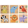 Puzzle din cuburi de lemn Animale salbatice, Djeco - imagine 2