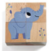 Puzzle din cuburi de lemn Animale salbatice, Djeco - imagine 3