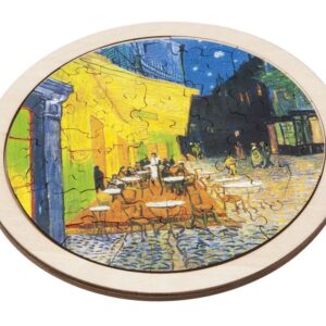 Puzzle arta rotund din lemn Cafe de Nuit, Fridolin